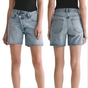 Agolde Criss Cross Upsized Organic Cotton Denim Shorts size 25
